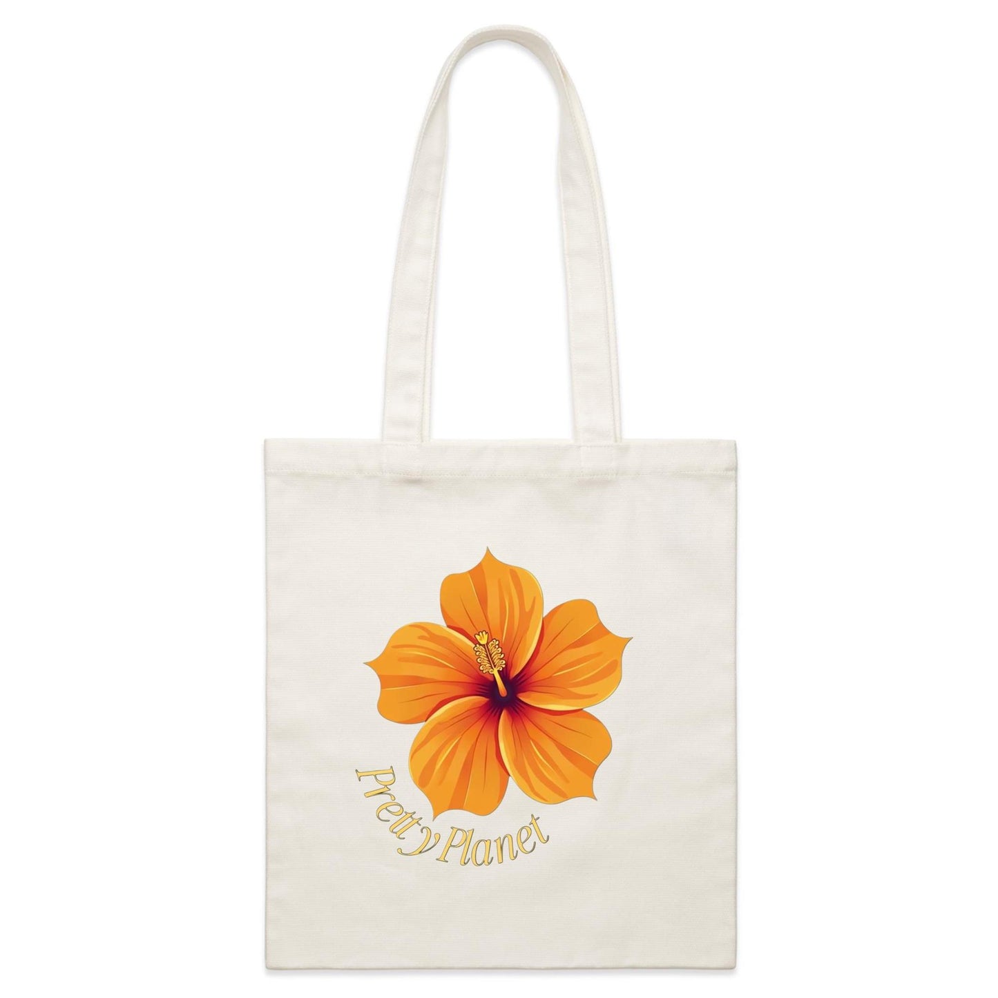 Small Canvas Tote Bag - Hibiscus Orange