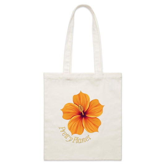 Small Canvas Tote Bag - Hibiscus Orange