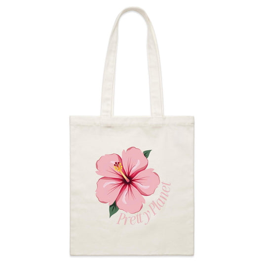 Small Canvas Tote Bag - Hibiscus Pink